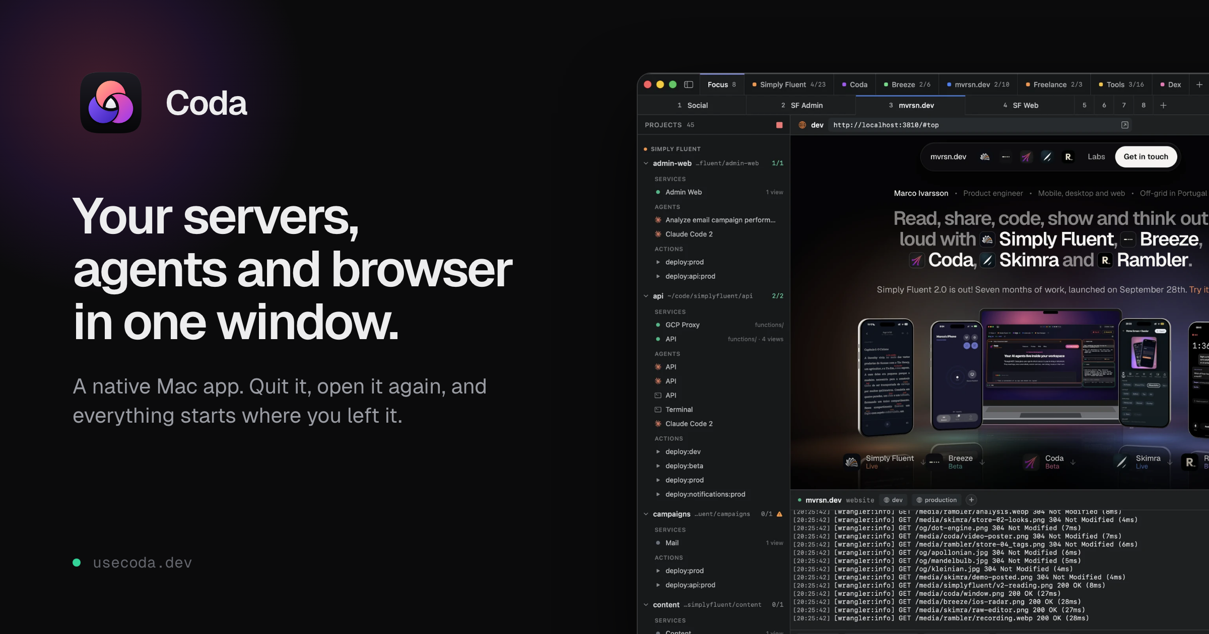 Coda - Native macOS Dev Environment Manager